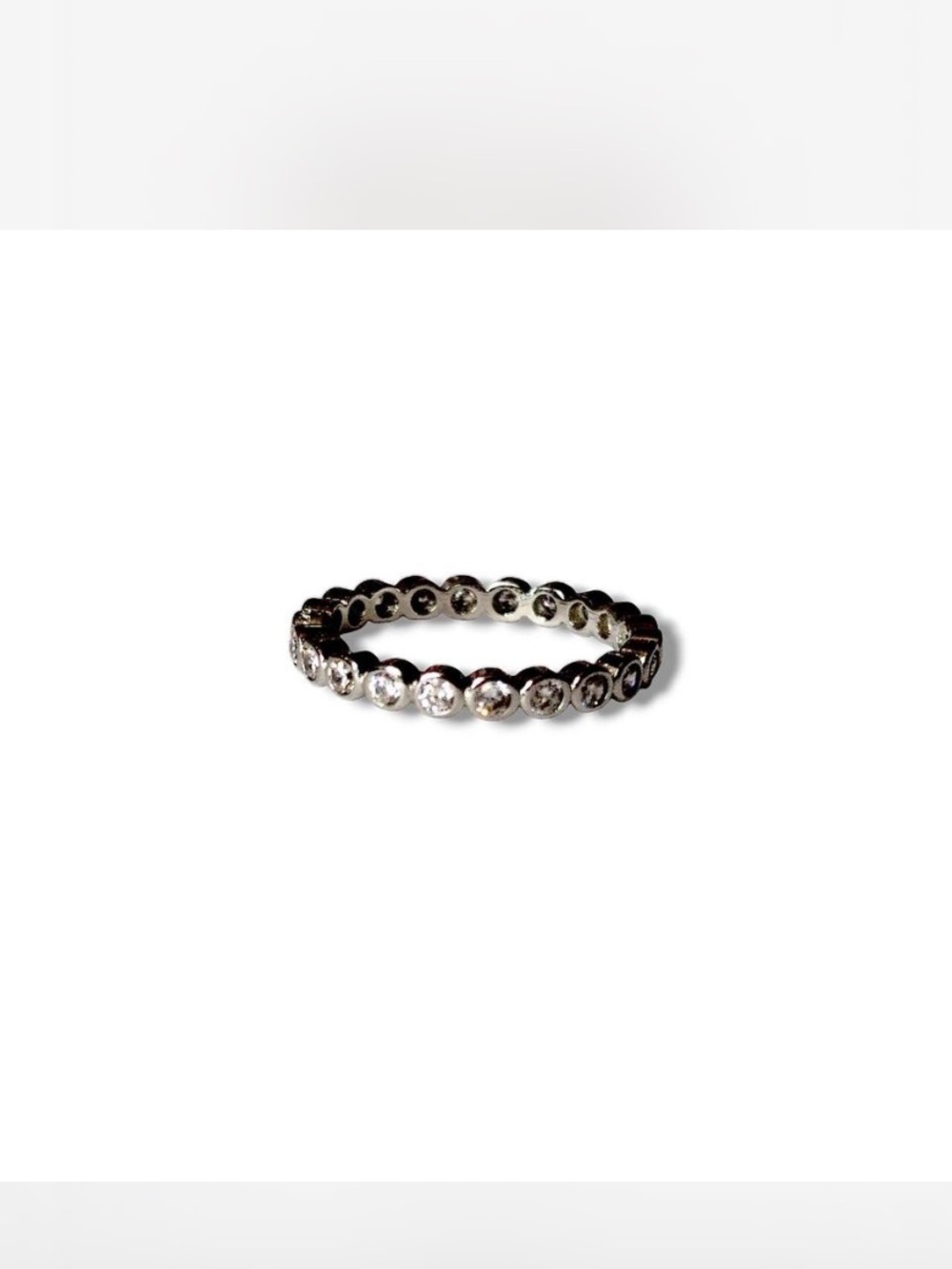 Silver Crystal Eternity Band Ring - Women's Jewelry